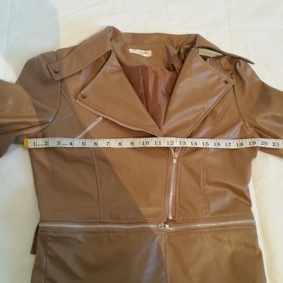 New Light‎ Womens Moto Jacket Vogue Lapel Long - Picture 6 of 8